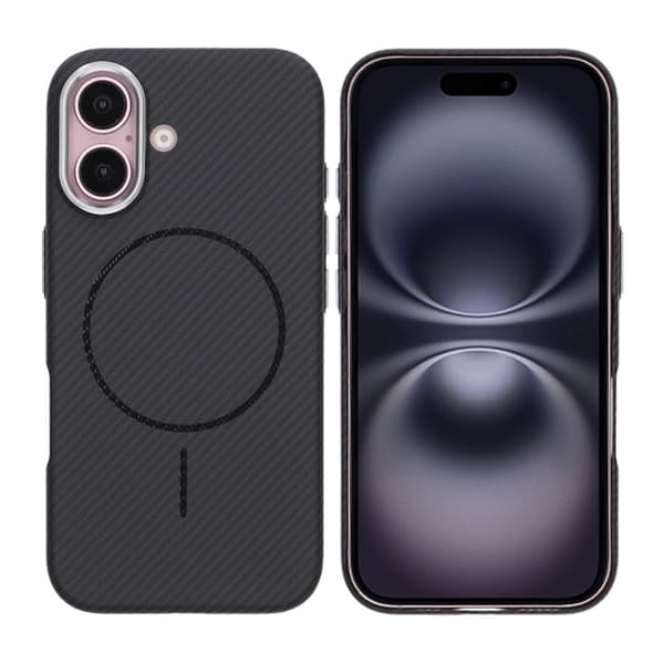 iPhone 16 Mobilskal Carbonmönstrad - Svart Svart