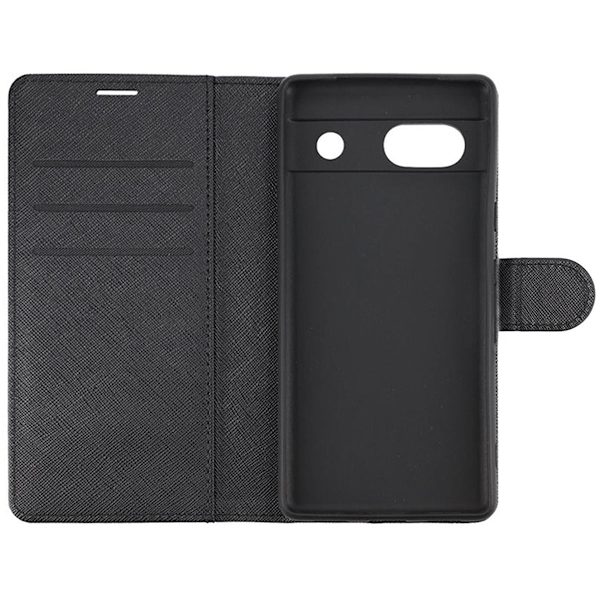 Google Pixel 7A Plånboksfodral med Stativ - Black Black