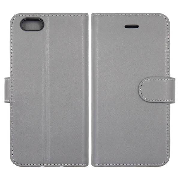 iPhone 6/6S Plånboksfodral Läder med Stativ - Grå Taupe