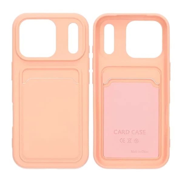 Mobilskal Silikon med Korthållare för iPhone 17 Pro - Rosa rosa