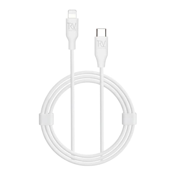 Rvelon iPhone-kabel USB C till Lightning MFi Silikon 2M Vit White