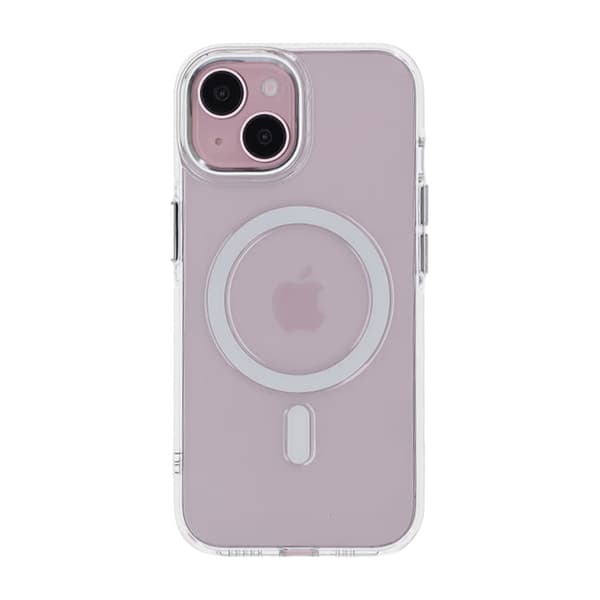 iPhone 15 Mobilskal TPU med Magnet Rvelon - Transparent transparent