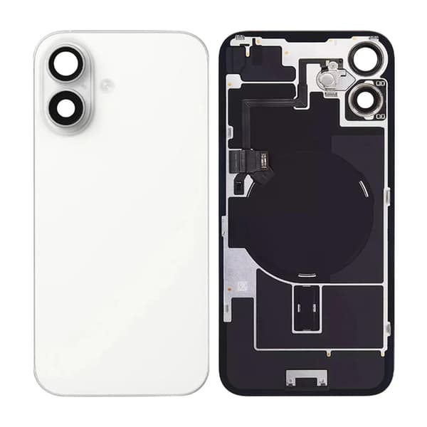 iPhone 16 Plus Baksida Glas med smådelar - Vit Vit