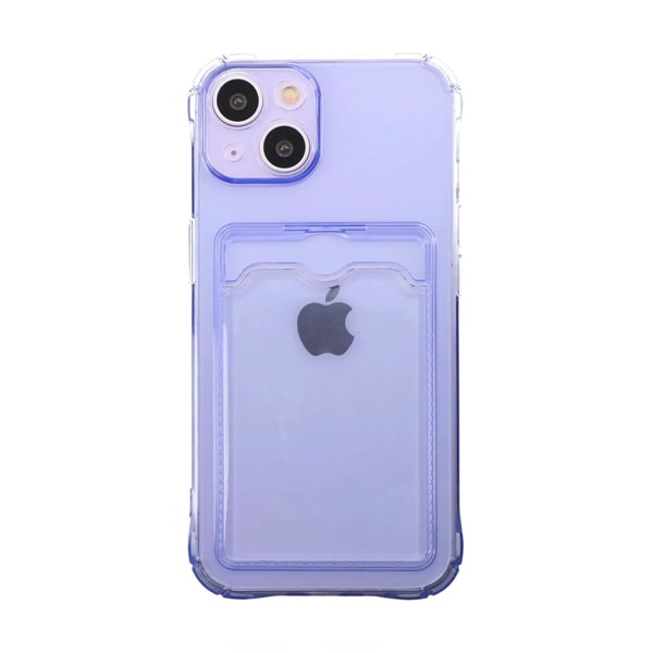 iPhone 14 Plus Stöttåligt Skal med Korthållare - Lila Purple