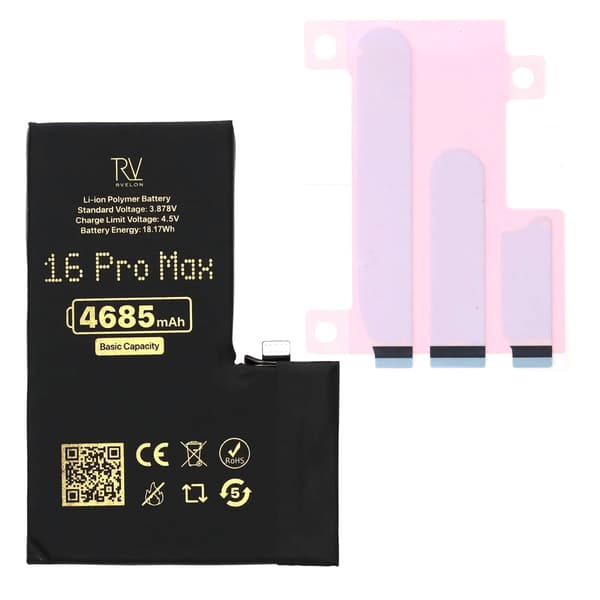 Rvelon Premium-akku iPhone 16 Pro Maxille - 4685 mAh