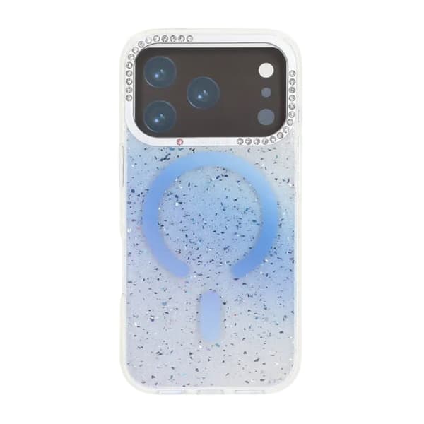 Glitter Skal MagSafe och Diamanter för iPhone 17 Pro - Blå