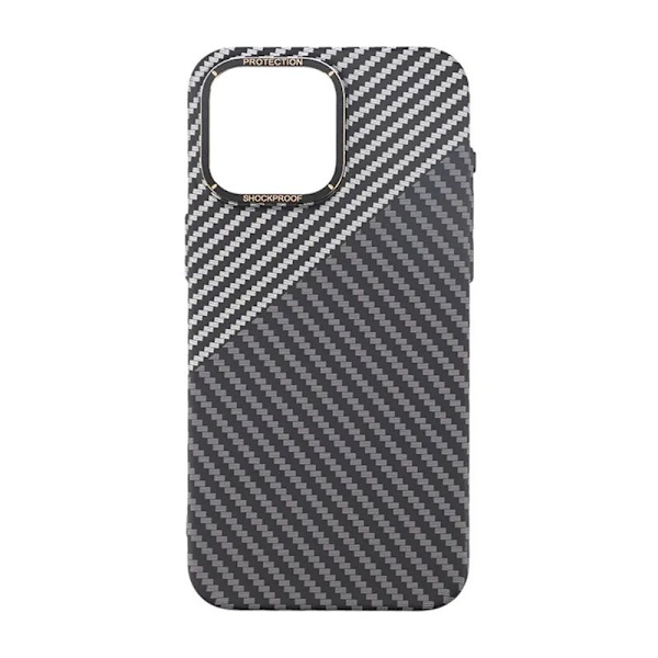 iPhone 15 Pro Max Mobilskal i Kolfiber - Svart/Vit Vit