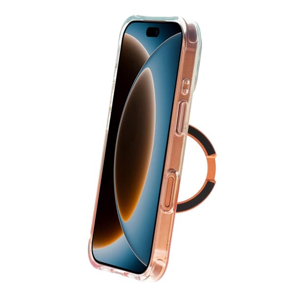 Marmoreret cover til iPhone 17 Pro Max og 18 Pro Max med roterende stativ og Magsafe - Orange orange