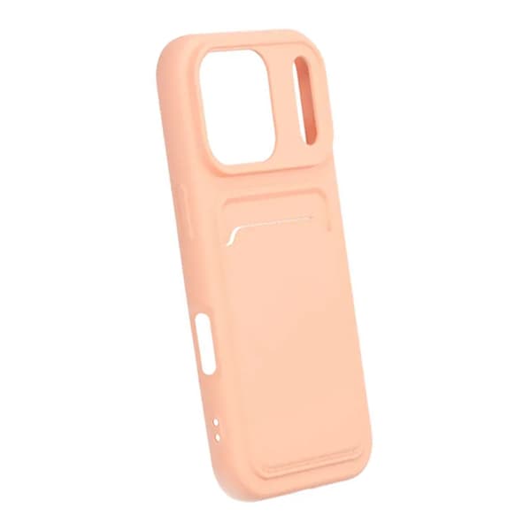 Mobilskal Silikon med Korthållare för iPhone 17 Pro - Rosa rosa