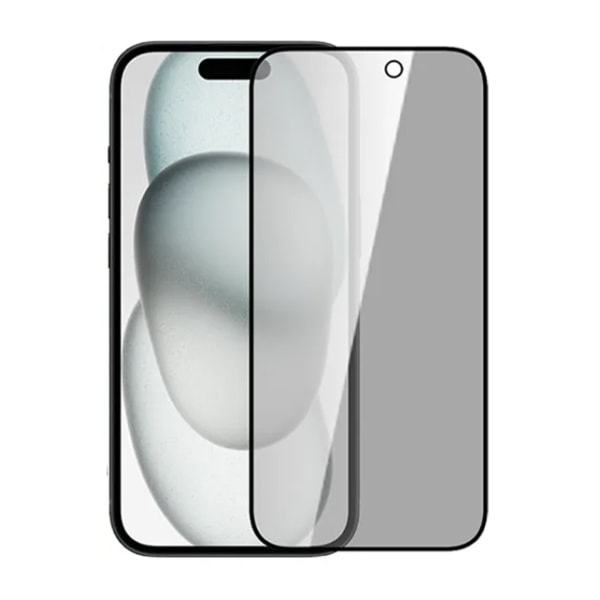 Skärmskydd iPhone 15 - Privacy 3D Härdat Glas (miljö)