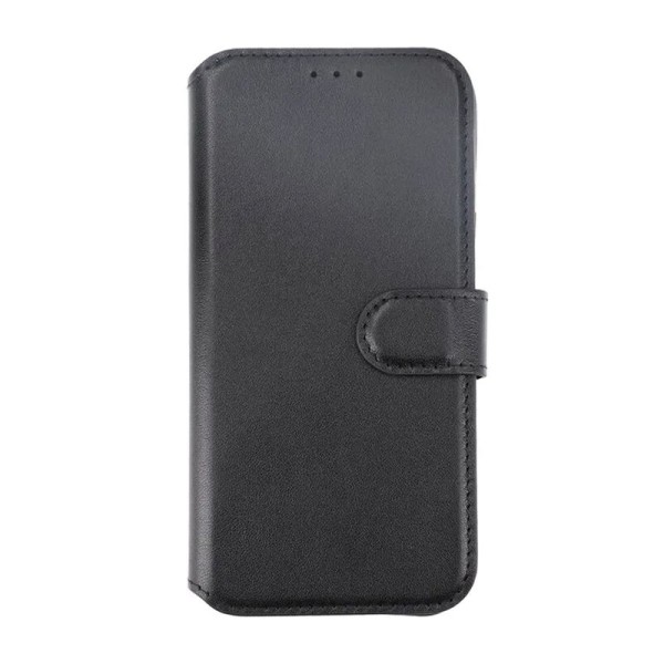 iPhone 15 Plus Plånboksfodral Läder Rvelon - Svart Black