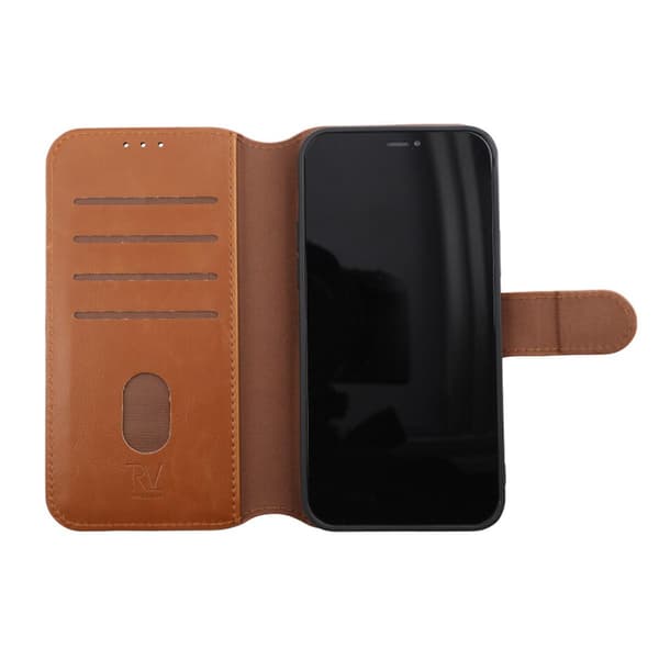iPhone 12/12 Pro Plånboksfodral Magnet Rvelon - Guldbrun Rosa guld