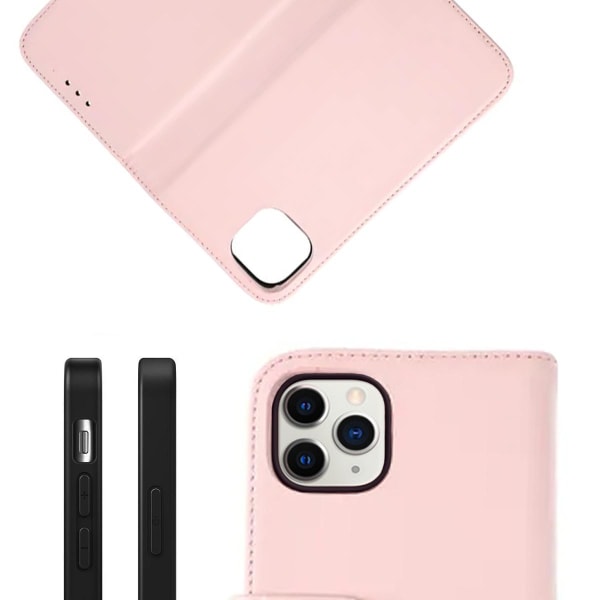 iPhone 11 Pro Plånboksfodral Läder Rvelon - Rosa Gammal rosa