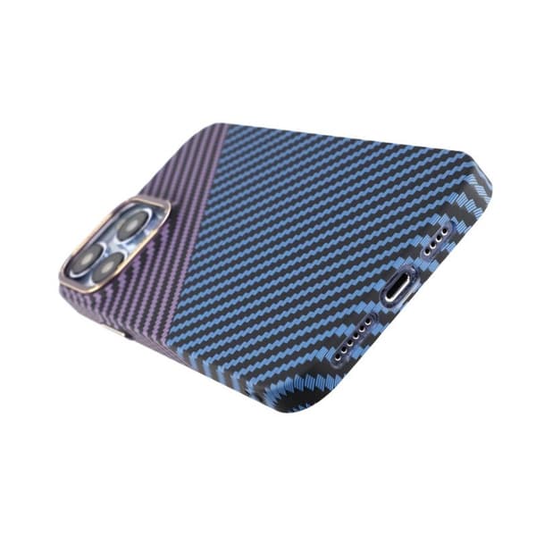 Kolfiber Skal iPhone 13 Pro Max - Lila & Blå Multicolor