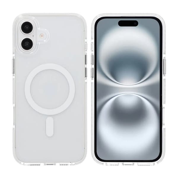Mobilskal Magnet Dubbelskydd för iPhone 17 - Vit Transparent