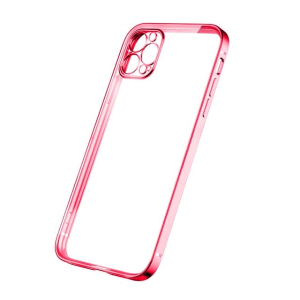 iPhone 12 Pro Max Mobilskal med Kameraskydd - Röd/transparent Red