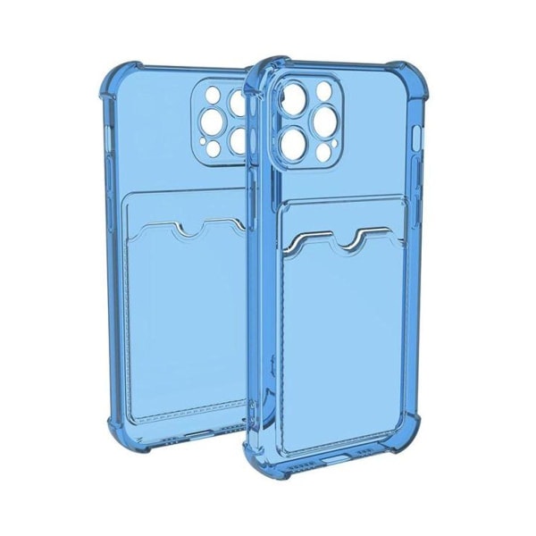 iPhone 13 Pro Max Stöttåligt Skal med Korthållare - Blå Blue
