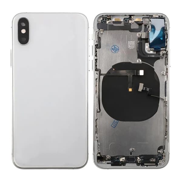 iPhone XS Baksida Komplett OEM med Smådelar - Silver Silver