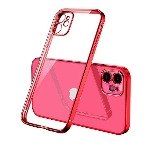 iPhone 12 Mobilskal med Kameraskydd - Röd/transparent Red