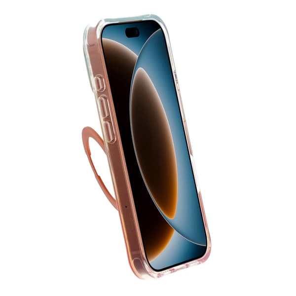 Marmoreret cover til iPhone 17 Pro Max og 18 Pro Max med roterende stativ og Magsafe - Orange orange