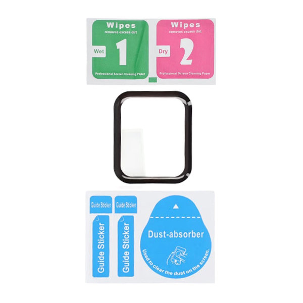 Skärmskydd Apple Watch Series 6 44mm 3D Härdat Glas Svart