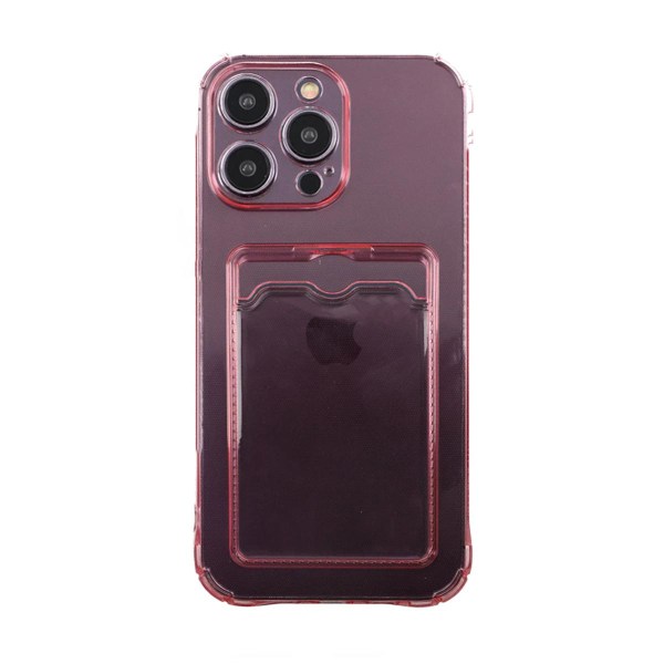 iPhone 14 Pro Max Stöttåligt Skal med Korthållare - Rosa Pink