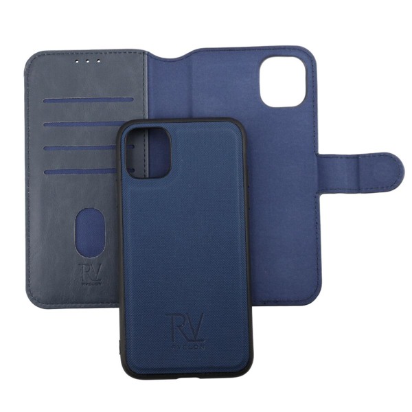 iPhone 11 Plånboksfodral Magnet Rvelon - Blå Marinblå