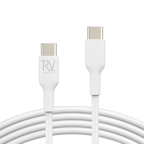 Rvelon USB-C till USB-C Kabel 1m - Vit Vit