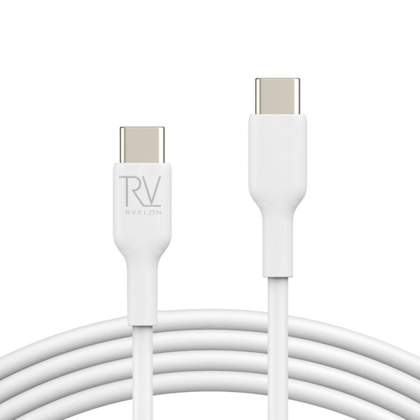 Rvelon USB-C till USB-C Kabel 1m - Vit White