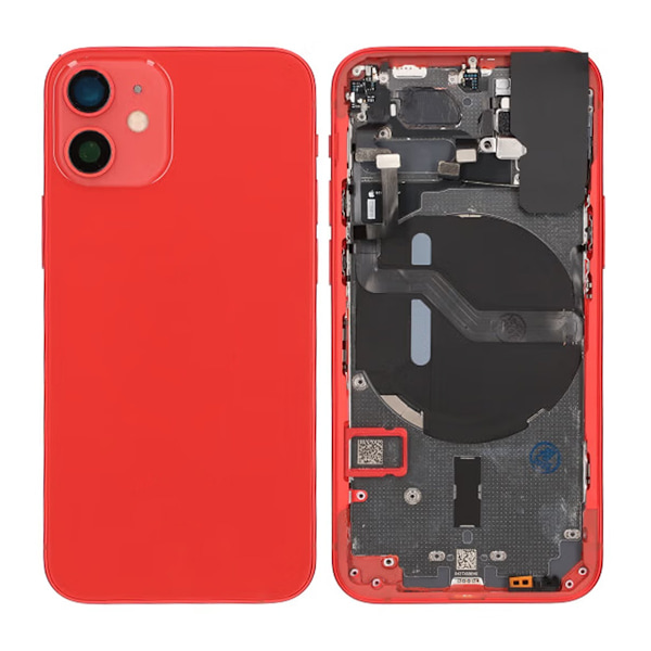 iPhone 12 Mini Baksida Komplett Med Smådelar - Röd Red