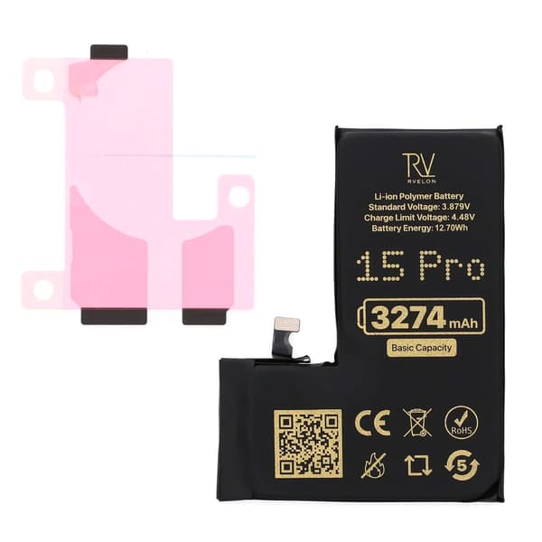 Rvelon Premium-akku iPhone 15 Prolle - 3274mAh