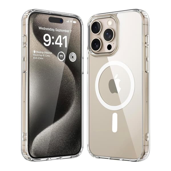 Mobilskal Stöttåligt Magsafe för iPhone 15 Pro - Transparent transparent