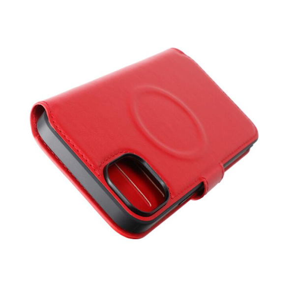 iPhone 15 Plus Plånboksfodral med Magsafe Rvelon - Röd Red