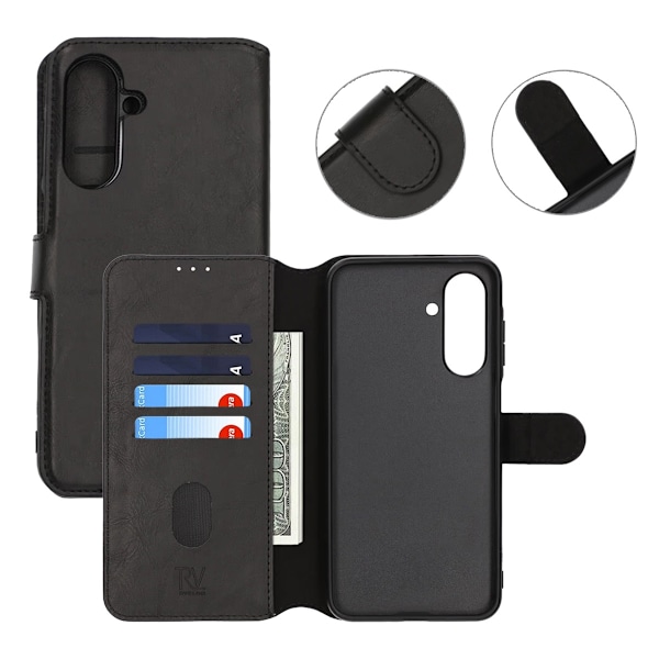 Samsung Galaxy A26 Plånboksfodral Magent Rvelon - Svart Black