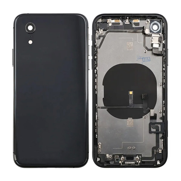 iPhone XR Back Cover Complete OEM Black With Small Parts Svart