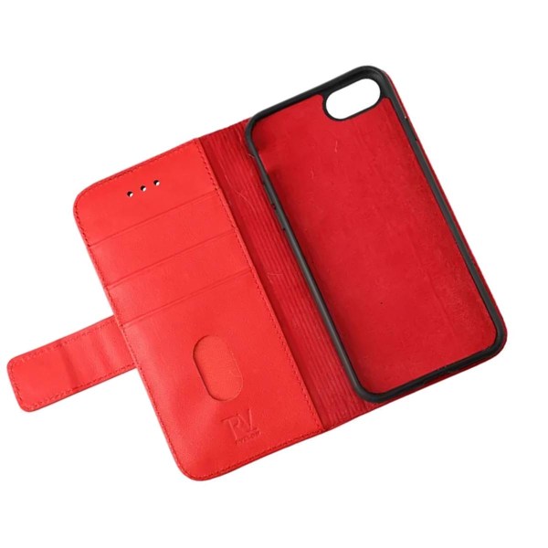 iPhone 7/8/SE 2020 Plånboksfodral Läder Rvelon - Röd Röd