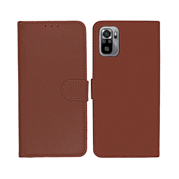 Xiaomi Redmi Note 10/10S Plånboksfodral med Stativ - Brun Brun