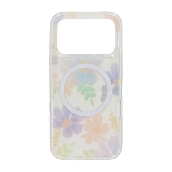 Mobilskal Magsafe med blommor för iPhone 17 Pro Max - Lila/Gul keltainen