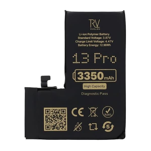 Rvelon Batteri för iPhone 13 Pro - 3350 mAh Högkapacitet