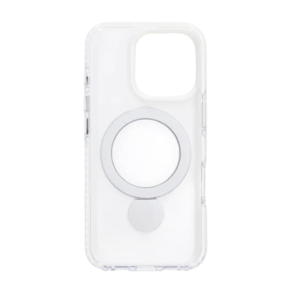 Skal Magsafe till iPhone 16 Pro Max - Transparent vit med ringstativ Transparent