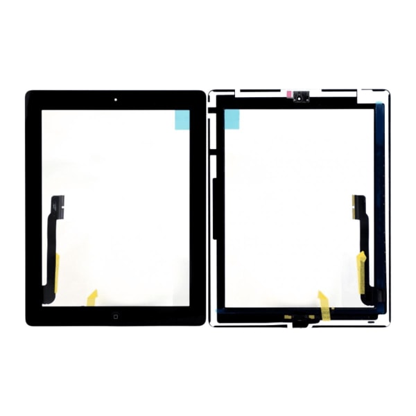 iPad 3 Glas med Touchskärm med Hemknapp - Svart Svart