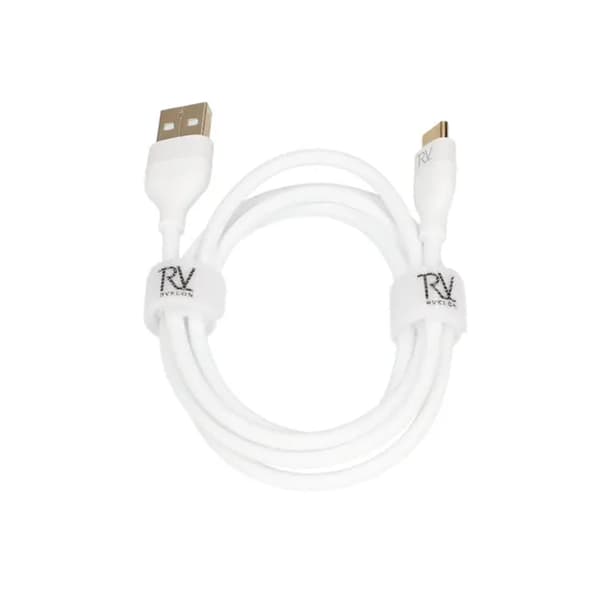 Rvelon Laddkabel USB A till USB C Silikon 60W - 1M Vit hvid