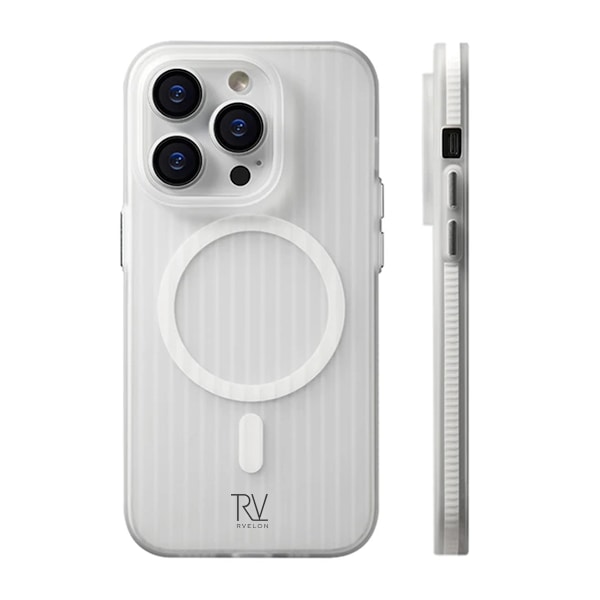 iPhone 13 Pro Max Mobilskal Korrugerad med Magsafe Rvelon - Vit White