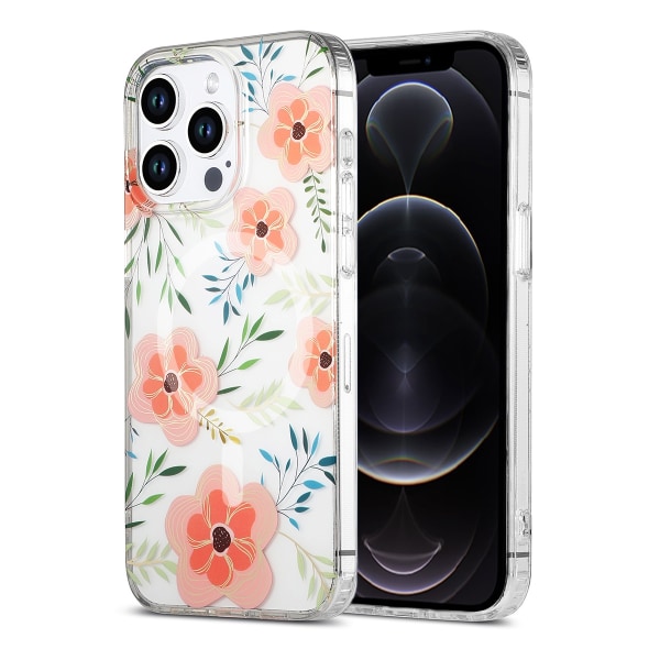 iPhone 12 Pro Max Mobilskal MagSafe - Blommor Rosa Multicolor
