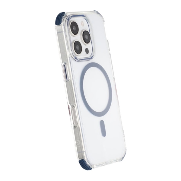 iPhone 16 Pro Max Rvelon Mobilskal Magnet med Kantskydd - Blå Blå