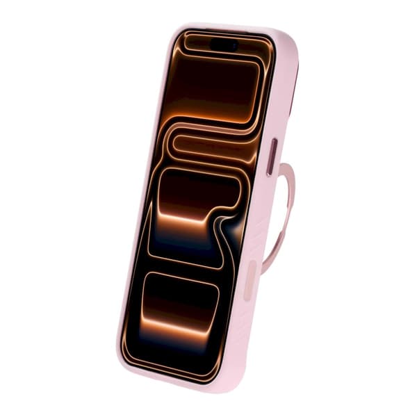Mobilskal med roterande stativ och strass för iPhone 17 Pro och 18 Pro - Rosa rosa