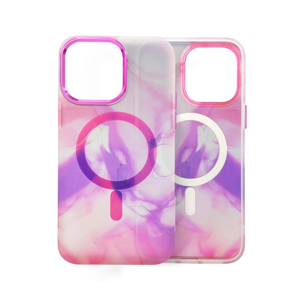 iPhone 14 Pro MagSafe Mobilskal - Rosa Abstrakt Rosa