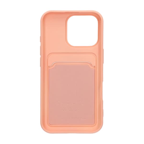 Mobilskal iPhone 16 Pro Max Silikon med Korthållare - Rosa Pink