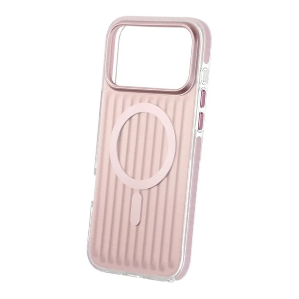Mobilskal Korrugerad Magsafe för iPhone 17 Pro Max - Rosa Rosa