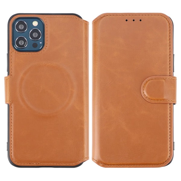 iPhone 12/12 Pro Plånboksfodral Extra Kortfack Rvelon - Guldbrun Rosa guld
